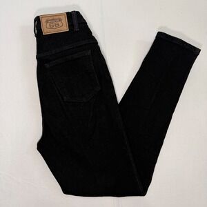 Vintage Y2K Route 66 Womens Black Slim Stretch Jeans Size 7/8 Made Mexico Denim